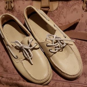 Mens Sperry Top Slider Cream Leather 10.5